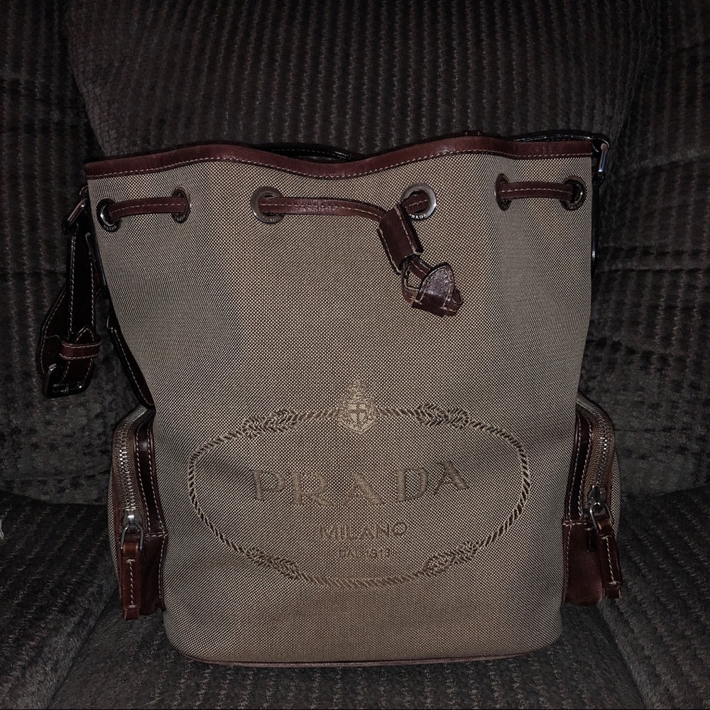 Prada Bucket Canvas Bag